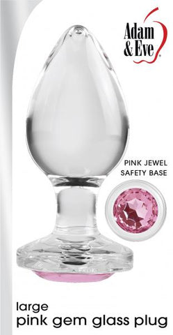 Adam & Eve Pink Gem Glass Plug Large