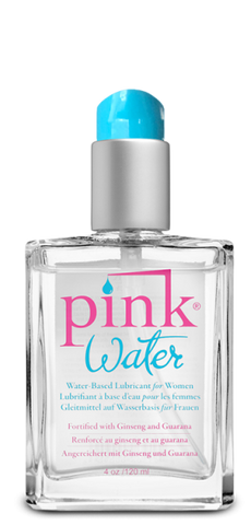 Pink Water Lubricant 4 ounces Glass Bottle with Pump