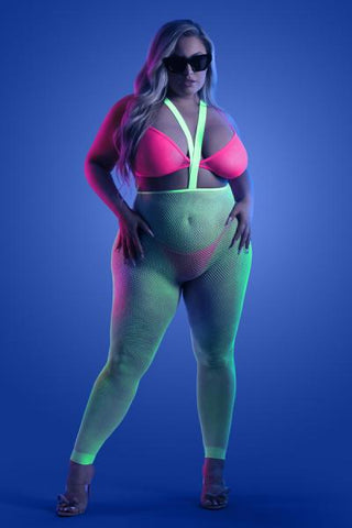 Glow Come Alive 3pc Seamless Set Neon Green & Pink Q/s