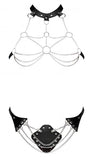 Victoria Chain Bra & Thong Set Black O/s