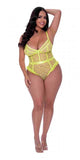 Love Star High Leg Teddy Chartreuse 2xl