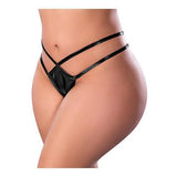 Liquid Onyx Crotchless Panty Black 2xl