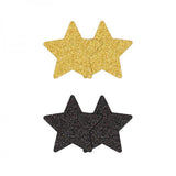 Pretty Pasties Glitter Stars Black/gold 2 Pair