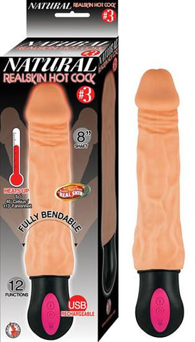 Natural Realskin Hot Cock -3 8 inches Beige