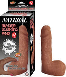 Natural Realskin Squirting Penis -2 Brown Dildo