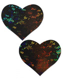 Pastease Love Shattered Glass Disco Ball Black Heart Nipple Pasties