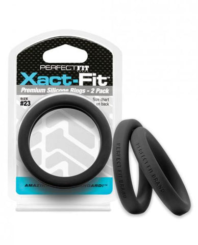 Perfect Fit Xact-Fit -23 2 Pack Black Cock Rings