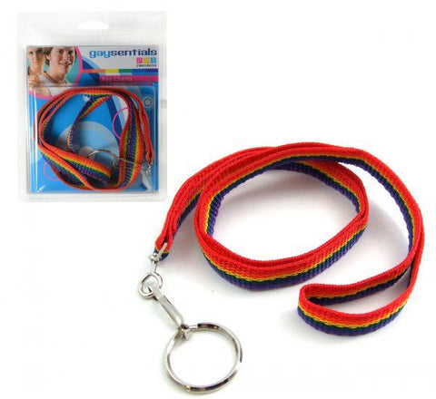 Gaysentials Rainbow Nylon Web Key Tag