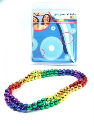 Gaysentials Rainbow Mardi Gras Beads 33 inches