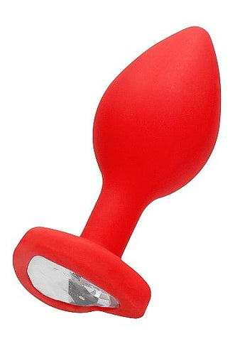 Diamond Heart Butt Plug Red Regular