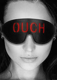 Bonded Leather Eye Mask Ouch" With Elastic Straps "