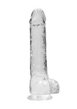 Realrock Realistic Dildo W/ Balls 10in Transparent