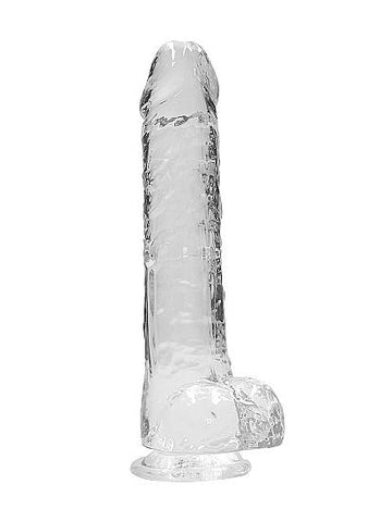 Realrock Realistic Dildo W/ Balls 10in Transparent