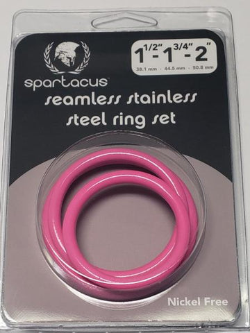 Pink Stainless Steel C-ring Set - 1.5 1.75 Inch 2 Inch  Inch