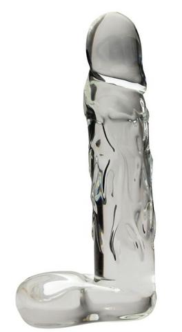 Large 9 Inch Realistic Glass Dildo - Clear