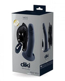 Vedo Diki Vibrating Dildo W/ Harness Just Black