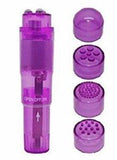 Mini Massager Pocket Rocket Purple 4 Attachments Bulk