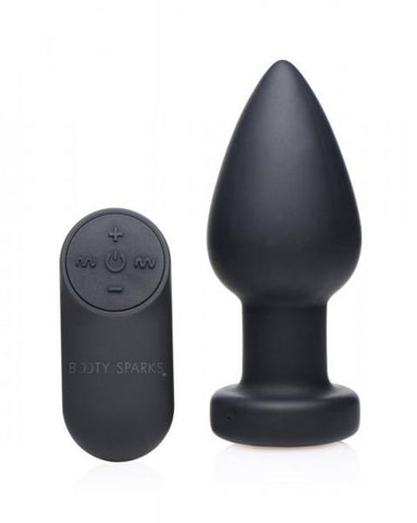 Booty Sparks Silicone LED Plug Vibrating Black Large