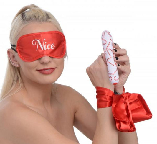 Bang! Naughty Holiday Kit Wrist Ties Xl Bullet & Blindfold