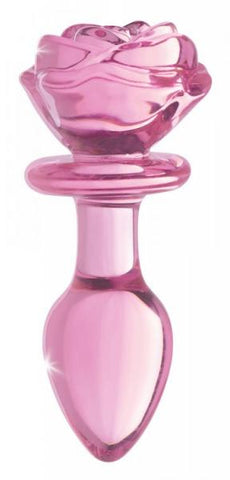 Booty Sparks Pink Rose Glass Medium Anal Plug