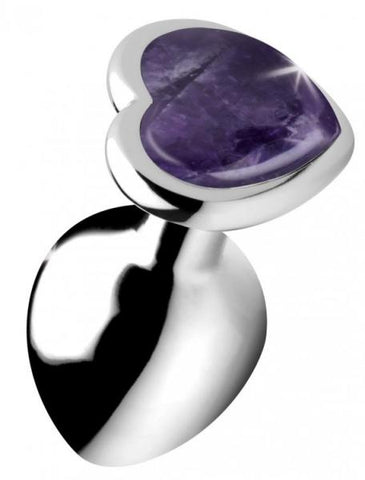 Booty Sparks Gemstones Medium Heart Anal Plug Amethyst