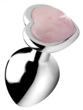 Booty Sparks Gemstones Medium Heart Anal Plug Rose Quartz