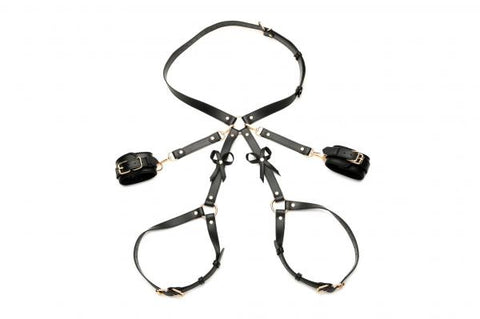 Strict Bondage Harness W/ Bows Black Xl/2xl