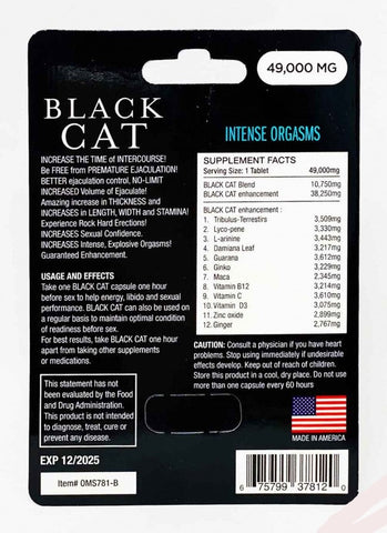 Black Cat 49000mg Male Enhancement Blue Pill