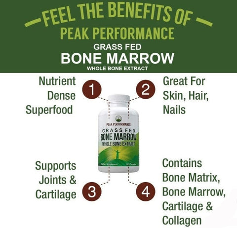Grass Fed Bone Marrow Whole Bone Extract Supplement 180 Pills