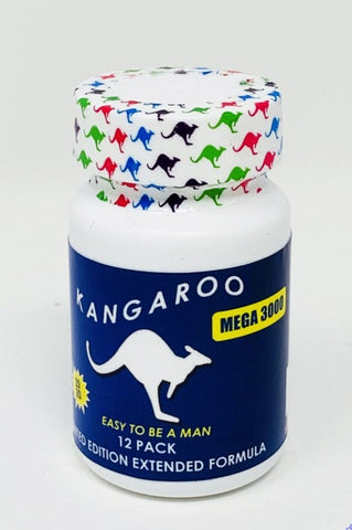 Kangaroo Blue Be the Man Sexual Enhancement 12 Pill Bottle