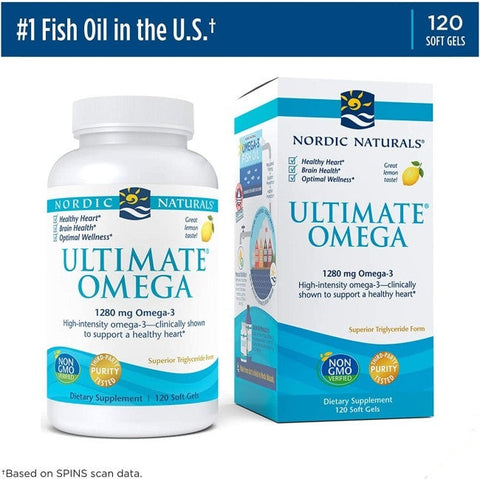 Nordic Naturals Ultimate Omega Lemon Flavor Fish Oil 120 Soft Gel Pill