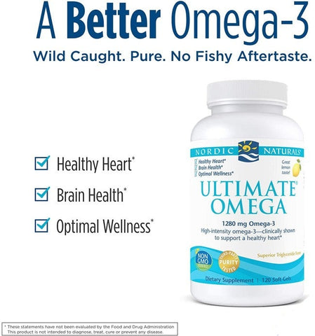 Nordic Naturals Ultimate Omega Lemon Flavor Fish Oil 120 Soft Gel Pill