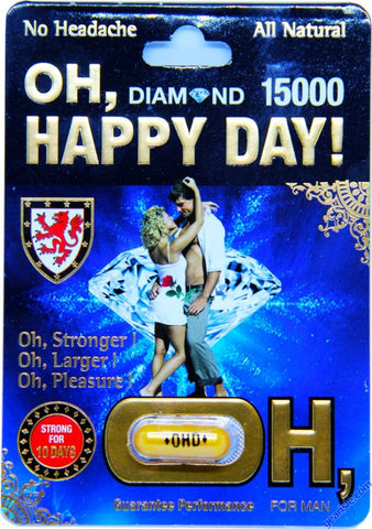 Oh Happy Day Diamond 15000 Pill Men Libido Enhancer 1 Capsule