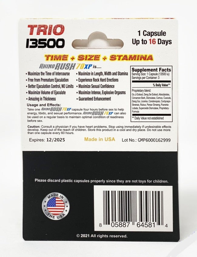Rush 70 Trio 13500 Male Sexual Enhancer Pill