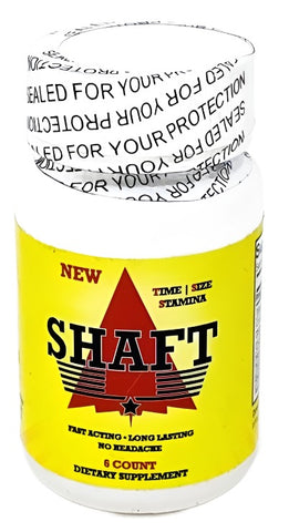 Shaft Dietary Supplement Male Enhancement 6Ct Bottle 1800mg Pill