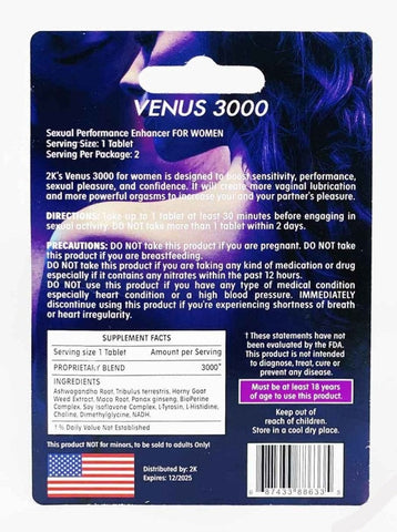 Kangaroo 2K Violet Venus 3000 For Her Sexual Enhancer 2 Pills Pack