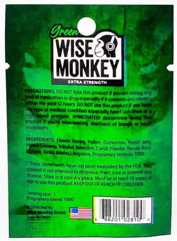 Wise Monkey Green Jelly Male Enhancement Sachet
