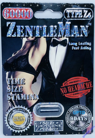 ZentleMan 60000 old 6000 Pill Black Genuine Male Sexual Enhancer